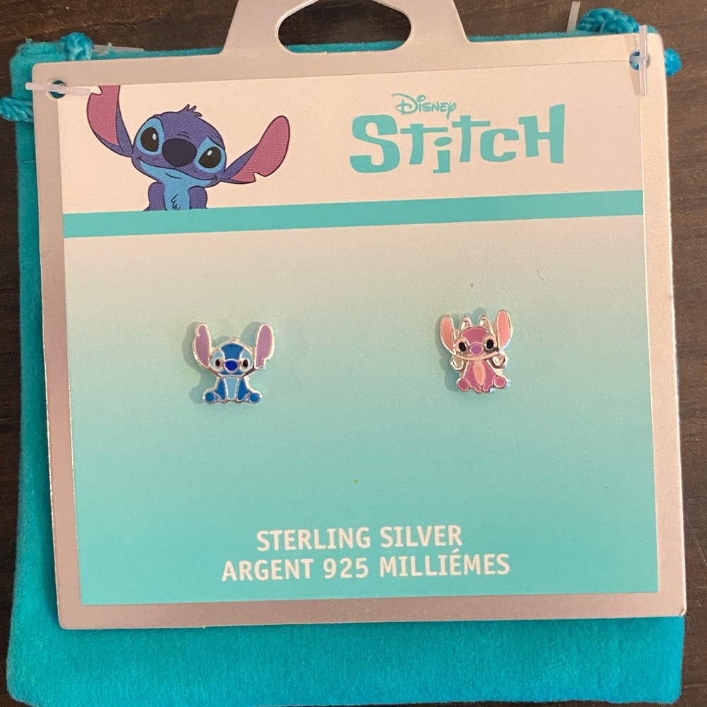 Disney Stitch & Angel Sterling Silverr Mismatchch Earrings  w Dust Bag